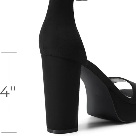 Black Block High Heel Sandal - Picture 2 of 4